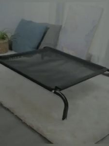 Portable Folding Dog Bed: Durable Frame & Breathable Mesh Ventilation