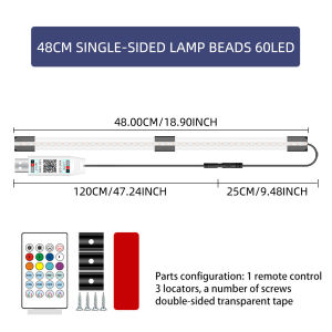 33/48cm USB LED Strip Light Symphony Single-sided Motorcycle Taillight Decorative Daytime Running Lights Computer Host Light Bar