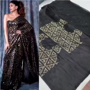 [PRE-ORDER] New Luxury BlockBuster Bollywood 3MM Sequins Work Saree With Blouse[DELIVERY TIME 12 DAYS]