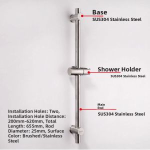AZOS | Adjustable Height Shower Bracket No Drill