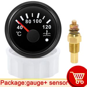 RYSJM | Red Led 52MM Water Temperature Gauge 40-120 Celsius with 1/8NPT Water Temp Sensor 10mm for Boat Motorcycle Car Thermometer