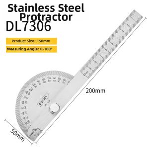 deli | Stainless Steel Protractor 200mm