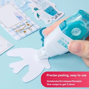 Double-Sided Adhesive Dot Glue Tape Dispenser Stick with Refill 8m*6mm Acid-Free Safe Permanent Tape Roller Chute for Office Use