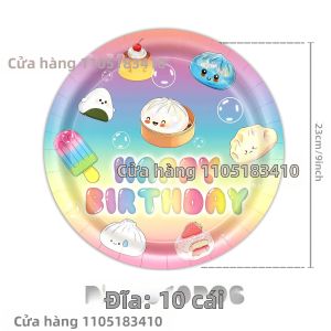 Beast Kingdom | Bộ Đồ Dùng Tiệc Sinh Nhật Chủ Đề Bánh Bao Mềm Mại Trang Trí Tiệc Mơ Mộng Bao Gồm Đĩa Giấy Cốc Khăn Ăn Túi Quà Và Khăn Trải Bàn