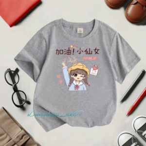 Kaos Anak Cewek Motif Anime Sarange Stroberi Kaos Oblong Anak Perempuan Lengan Pendek 2-12 Tahun