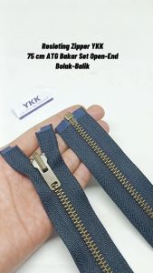 Resleting Zipper Jaket YKK 75 cm Atau 30 inch Hitam ATG Bakar Set Open Eng Buka Lepas Bolak Balik Harga Per Biji