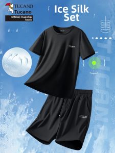 TUCANO | Quick Drying Ice Silk Men Short Sleeve Shorts Set