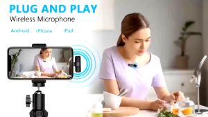Wireless Lavalier Microphone: Portable Audio Video Recording Mic For iPhone & Android Type-c