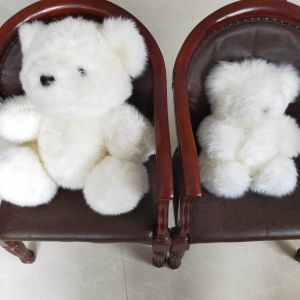 Large Size Plush Long Hair Rabbit And Teddy Bear Dolls Real Wool Dolls for Girls Cute Stuffed Toys Bedtime Figures