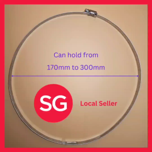 SG Stock : Hose Clip Hose Clamp Jubilee Clips or Pipe Clamp for PVC or metal pipe 108mm to 203mm and 170mm to 300mm . Partial Stainless Steel