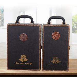 Hộp Đựng Rượu Vang Sang Trọng Hộp Quà Tặng Đựng Hai Chai Hộp Đựng Vải Da Cho Đồ Uống Rượu Vang Hộp Đựng Rượu Vang