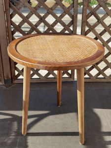 artsecond | Bohemian American Vintage Rattan and Wood Leisure Table