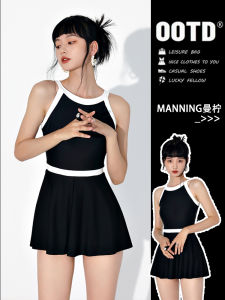 Manning Womens One-Piece Swimsuit 2024 New plus Size Thermal Spa Swimwear Flattering Skirt Design Coverage Casual Style