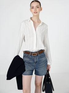 Mona AIMURSE Casual Versatile Shirt AM6117 Hollow out Embroidery Craft Cotton 100% Womens Fashion Premium Shirt