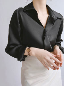 YAOMUHUA | Elegant Black Female Shirt Spring New