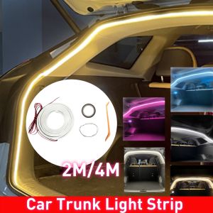 2/4M LED Car Trunk Light Strip No Drilling Dynamic Flowing Light Strip Car Trunk Ambient Lighting Strip for Truck Trunk Decor