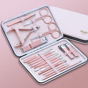 Bộ dụng cụ bấm móng tay dễ thương 18 món để chăm sóc móng làm móng lấy ráy tai mụn kèm hộp cao cấp tiện dụng