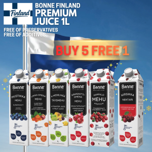 Bonne Finland Premium Juice Bundle 1L x6 (Buy 5 FREE 1) | Try 6 Nordic Flavours | No Preservatives No Artificial Additives Halal Finnish Juice