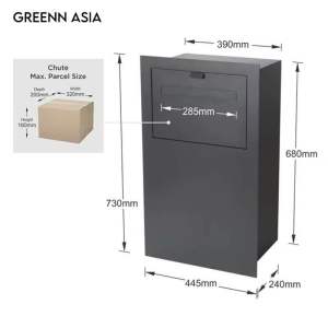 Anti-Theft Lockable Stainless Steel Wall Embedded Mailbox with Back Door / Parcel Box Delivery Mailbox