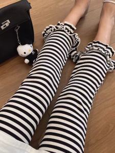 กางเกงขายาวทรงตรงลำลองไซส์ใหญ่ ทรงสลิมฟิต ลายทาง กางเกงขายาวทรงเข้ารูป สำหรับผู้หญิงในฤดูร้อน 2024