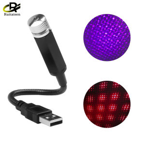 Đèn USB Bầu Trời Đầy Sao Đèn Tạo Không Khí Cho Xe Hơi Đèn Chiếu Trần Hình Ngôi Sao Trang Trí Laser USB Xe Hơi Ánh Sáng Xung Quanh Đỏ Màu Xanh
