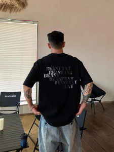 Áo Thun Tay Ngắn Cotton Nguyên Chất Hip Hop Streetwear Dành Cho Nam Mùa Hè Cổ Tròn in Họa Tiết Chuyển Màu Phong Cách Thường Ngày