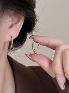 Minimalist Metal Waterdrop Earrings for Women Unique Luxury Golden Versatile Ear Jewelry Fashionable Korean Style Alloy Earrings