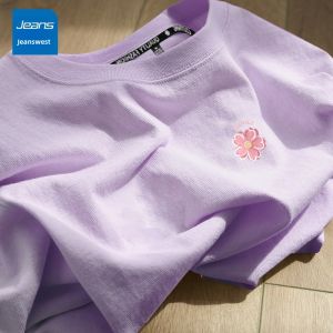 Jeanswest | Korean Style Cotton Loose T-Shirt Pink