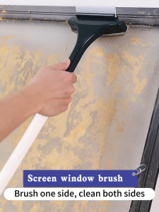 2 In 1 Window Screen Cleaner Brush With Long Handle Double-Sided Household Cleaning Brush