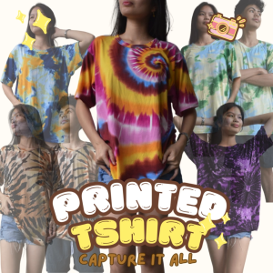 Assorted Printed Trendy Cotton Spandex Tshirt Pambahay Panglakad or Simple OOTD(ONE SIZE fits S-XL)