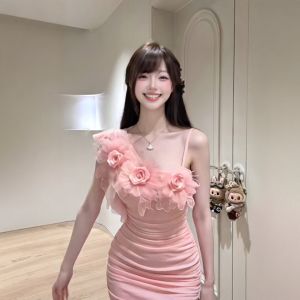 CHANGTONG | Elegant and Unique Off-shoulder Floral Dress Summer