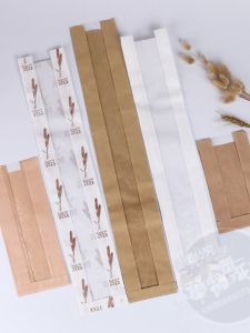 ถุงขนมปังสไตล์ฝรั่งเศสขนาดยาว 450 กรัม ถุงขนมปังสไตล์ยุโรป ถุงขนมปังอบ ถุงกระดาษแข็งแบบมีช่องเปิด ถุงขนมปัง