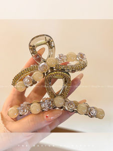 Camellia Hair Jaw Clip Female Large Clip Headdress Hairpin Classic Style Elegant Hair Clip Back Head Updo Shark Clip