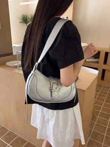 JIVIVIL Màu trơn cổ điển đeo chéo cho Nữ Túi Túi Đeo Vai Túi lưỡi liềm ghép PU Túi công sở