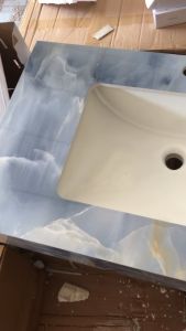 Bộ bàn đá lavabo 2 tầng đá Granite Cao cấp chống trầy xước chống bám bẩn Bề Mặt bóng gương siêu đẹp