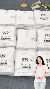 Áo Thun Thái Nữ Cổ Tim [Mã A21] Form Vừa 35~55kg Phong Cách Basic Chữ Diểm Nhấn Cotton Mềm Mịn Mát [Simplicity]