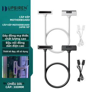 Cáp Nối Dài Bo Mạch Chủ UPSIREN 24PIN Cáp PC ARGB 5V 3PIN 18AWG Đầu Nối Góc Vuông 90 Độ Đầu Đực Sang Đầu Cái