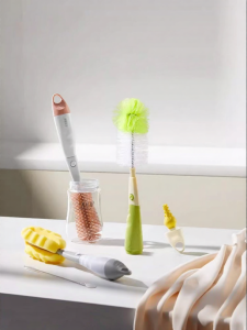 SHI YUE JIE JING | 3-in-1 Silica Gel Cleaning Brush Sponge