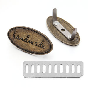 2pcs/lot Oval/Rectangle Vintage Iron Label Tag Handmade Metal Label For Crafts Bags Clothes Handmade Items Sewing Accessories