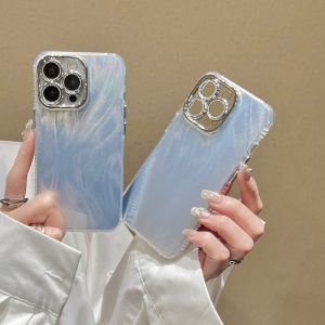 CrashStar พร้อมฟิล์มติดเลนส์กากเพชรเคสโทรศัพท์กันกระแทกแบบแข็งสำหรับเลเซอร์สีแฟชั่นสำหรับ iPhone 15 14 Pro Max 13 12 11 Pro Max ปลอกหุ้มโทรศัพท์ชุบเงินสุดหรูพร้อมเลนส์ป้องกันกล้องคลุมทั้งหมด