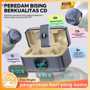 (2 Mic+Type-C/IOS) Q8 Wireless Clip on Mic Microphone Dual Mikrofon Wireless Mikrofon hp Lavalier Microphone Plug & Play A21 M5 A35 A11 N8 N9