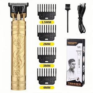 Rechargeable Electric Hair Clipper – Vintage T9 Trimmer for Men USB Cordless Shaver Professional Barber Cutting Machine