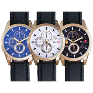 Swiss Army Jam Tangan Kasual Pria - SA 7400 - TANGGAL - Leather Strap-4USTORE