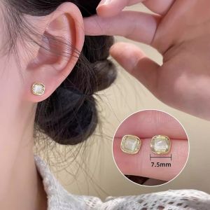 ต่างหูเม็ดเล็กชุบเงิน S925 MODE Korea สำหรับผู้หญิงต่างหูเม็ดเล็กสวยงามเครื่องประดับอัญมณี