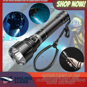 Smiling Shark Original Diving Torch Light Super Bright LED Light for Scuba Diving - IPX8 Waterproof, Professional Submarine Lights, USB Rechargeable, 100W, 50M Deep Underwater Lamp, Outdoor Diving, Fishing, Lighting