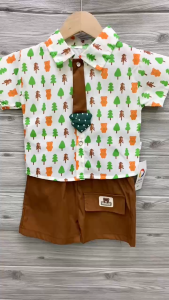 Terno for Kids Boy Semi-Casual Polo Tree Design comfy fabric 1-5yrs old E92