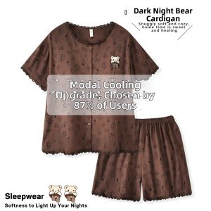 DAISONG | Cool and Wearable Modal Cotton Short Sleeve Shorts Pajama Set