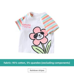 Hamqi | Summer New Cotton Striped T-Shirt for Girls