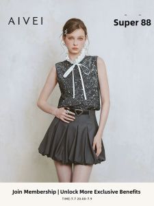 AIVEI | Spring French Glitter Sleeveless Top