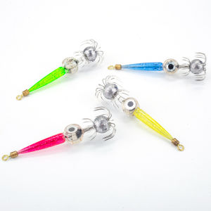1ชิ้นเหยื่อปลาหมึกเรืองแสงโคมไฟ LED เบ็ดเกี่ยว22G ปลาหมึกแขนจิ๊กเหยื่อแข็งแข็งกลางแจ้งเหยื่อตกปลาดึงดูดปลาโคมไฟ